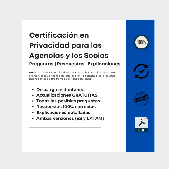 Imagen que muestra la portada del libro electrónico titulado Certificación en Privacidad para las agencias y los socios